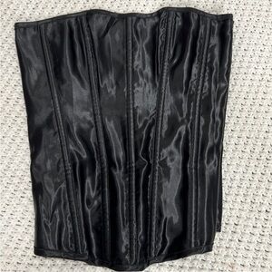 Black Satin Corset Top
